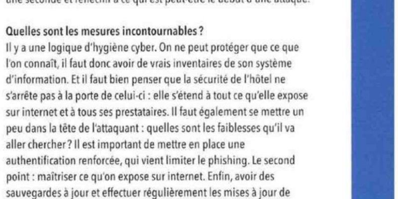 Interview de Thomas Gayet sur la cybersécurité des hôtels dans Industrie Hôtelière